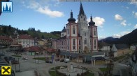 Archiv Foto Webcam Hauptplatz in Mariezell mit Basilika 15:00