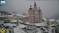Archiv Foto Webcam Hauptplatz in Mariezell mit Basilika 13:00