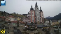 Archiv Foto Webcam Hauptplatz in Mariezell mit Basilika 12:00
