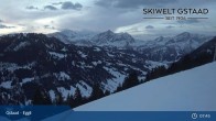 Archiv Foto Webcam Gstaad - Blick zum Eggli Bergrestaurant 08:00