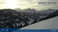 Archiv Foto Webcam Gstaad - Blick zum Eggli Bergrestaurant 09:00