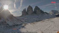 Archiv Foto Webcam Blick auf die 3 Zinnen von der Dreizinnenhütte 09:00