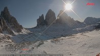 Archived image Webcam Dolomites South Tyrol: Mountain Hut Antonio Locatelli 13:00