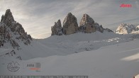 Archiv Foto Webcam Blick auf die 3 Zinnen von der Dreizinnenhütte 07:00