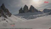 Archiv Foto Webcam Blick auf die 3 Zinnen von der Dreizinnenhütte 13:00