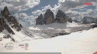 Archiv Foto Webcam Blick auf die 3 Zinnen von der Dreizinnenhütte 13:00