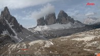 Archiv Foto Webcam Blick auf die 3 Zinnen von der Dreizinnenhütte 07:00