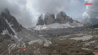 Archiv Foto Webcam Blick auf die 3 Zinnen von der Dreizinnenhütte 09:00