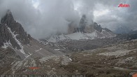 Archiv Foto Webcam Blick auf die 3 Zinnen von der Dreizinnenhütte 17:00