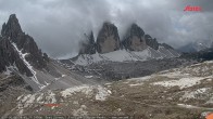 Archiv Foto Webcam Blick auf die 3 Zinnen von der Dreizinnenhütte 09:00