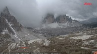 Archiv Foto Webcam Blick auf die 3 Zinnen von der Dreizinnenhütte 11:00
