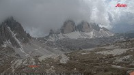 Archiv Foto Webcam Blick auf die 3 Zinnen von der Dreizinnenhütte 13:00
