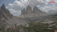 Archiv Foto Webcam Blick auf die 3 Zinnen von der Dreizinnenhütte 13:00