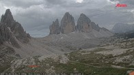 Archiv Foto Webcam Blick auf die 3 Zinnen von der Dreizinnenhütte 15:00