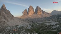 Archiv Foto Webcam Blick auf die 3 Zinnen von der Dreizinnenhütte 19:00