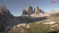 Archiv Foto Webcam Blick auf die 3 Zinnen von der Dreizinnenhütte 06:00