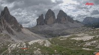 Archiv Foto Webcam Blick auf die 3 Zinnen von der Dreizinnenhütte 13:00