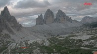 Archiv Foto Webcam Blick auf die 3 Zinnen von der Dreizinnenhütte 19:00