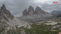 Archiv Foto Webcam Blick auf die 3 Zinnen von der Dreizinnenhütte 13:00