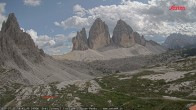 Archiv Foto Webcam Blick auf die 3 Zinnen von der Dreizinnenhütte 15:00
