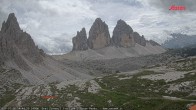 Archiv Foto Webcam Blick auf die 3 Zinnen von der Dreizinnenhütte 13:00