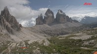 Archiv Foto Webcam Blick auf die 3 Zinnen von der Dreizinnenhütte 15:00