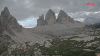 Archiv Foto Webcam Blick auf die 3 Zinnen von der Dreizinnenhütte 17:00