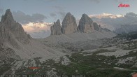 Archiv Foto Webcam Blick auf die 3 Zinnen von der Dreizinnenhütte 19:00
