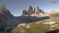 Archived image Webcam Dolomites South Tyrol: Mountain Hut Antonio Locatelli 06:00