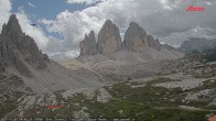 Archiv Foto Webcam Blick auf die 3 Zinnen von der Dreizinnenhütte 13:00