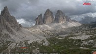 Archiv Foto Webcam Blick auf die 3 Zinnen von der Dreizinnenhütte 17:00