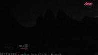 Archiv Foto Webcam Blick auf die 3 Zinnen von der Dreizinnenhütte 23:00