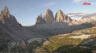 Archiv Foto Webcam Blick auf die 3 Zinnen von der Dreizinnenhütte 05:00