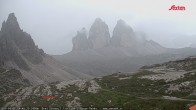 Archiv Foto Webcam Blick auf die 3 Zinnen von der Dreizinnenhütte 13:00
