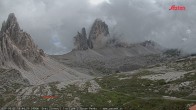 Archiv Foto Webcam Blick auf die 3 Zinnen von der Dreizinnenhütte 15:00