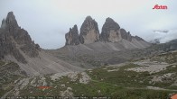 Archiv Foto Webcam Blick auf die 3 Zinnen von der Dreizinnenhütte 13:00