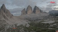 Archiv Foto Webcam Blick auf die 3 Zinnen von der Dreizinnenhütte 19:00