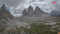Archiv Foto Webcam Blick auf die 3 Zinnen von der Dreizinnenhütte 13:00