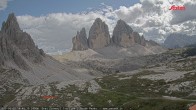 Archiv Foto Webcam Blick auf die 3 Zinnen von der Dreizinnenhütte 15:00