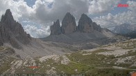 Archiv Foto Webcam Blick auf die 3 Zinnen von der Dreizinnenhütte 11:00