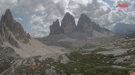 Archiv Foto Webcam Blick auf die 3 Zinnen von der Dreizinnenhütte 13:00