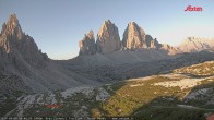 Archiv Foto Webcam Blick auf die 3 Zinnen von der Dreizinnenhütte 05:00