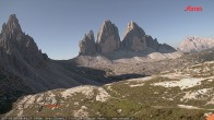 Archiv Foto Webcam Blick auf die 3 Zinnen von der Dreizinnenhütte 07:00