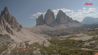 Archiv Foto Webcam Blick auf die 3 Zinnen von der Dreizinnenhütte 15:00