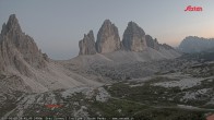 Archiv Foto Webcam Blick auf die 3 Zinnen von der Dreizinnenhütte 19:00
