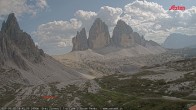 Archiv Foto Webcam Blick auf die 3 Zinnen von der Dreizinnenhütte 15:00
