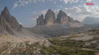 Archiv Foto Webcam Blick auf die 3 Zinnen von der Dreizinnenhütte 17:00