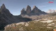 Archiv Foto Webcam Blick auf die 3 Zinnen von der Dreizinnenhütte 08:00