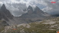 Archiv Foto Webcam Blick auf die 3 Zinnen von der Dreizinnenhütte 11:00