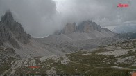 Archiv Foto Webcam Blick auf die 3 Zinnen von der Dreizinnenhütte 13:00
